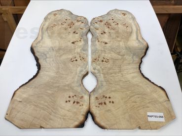 Top Poplar Burl 10mm, 2pcs., Unique Piece #008